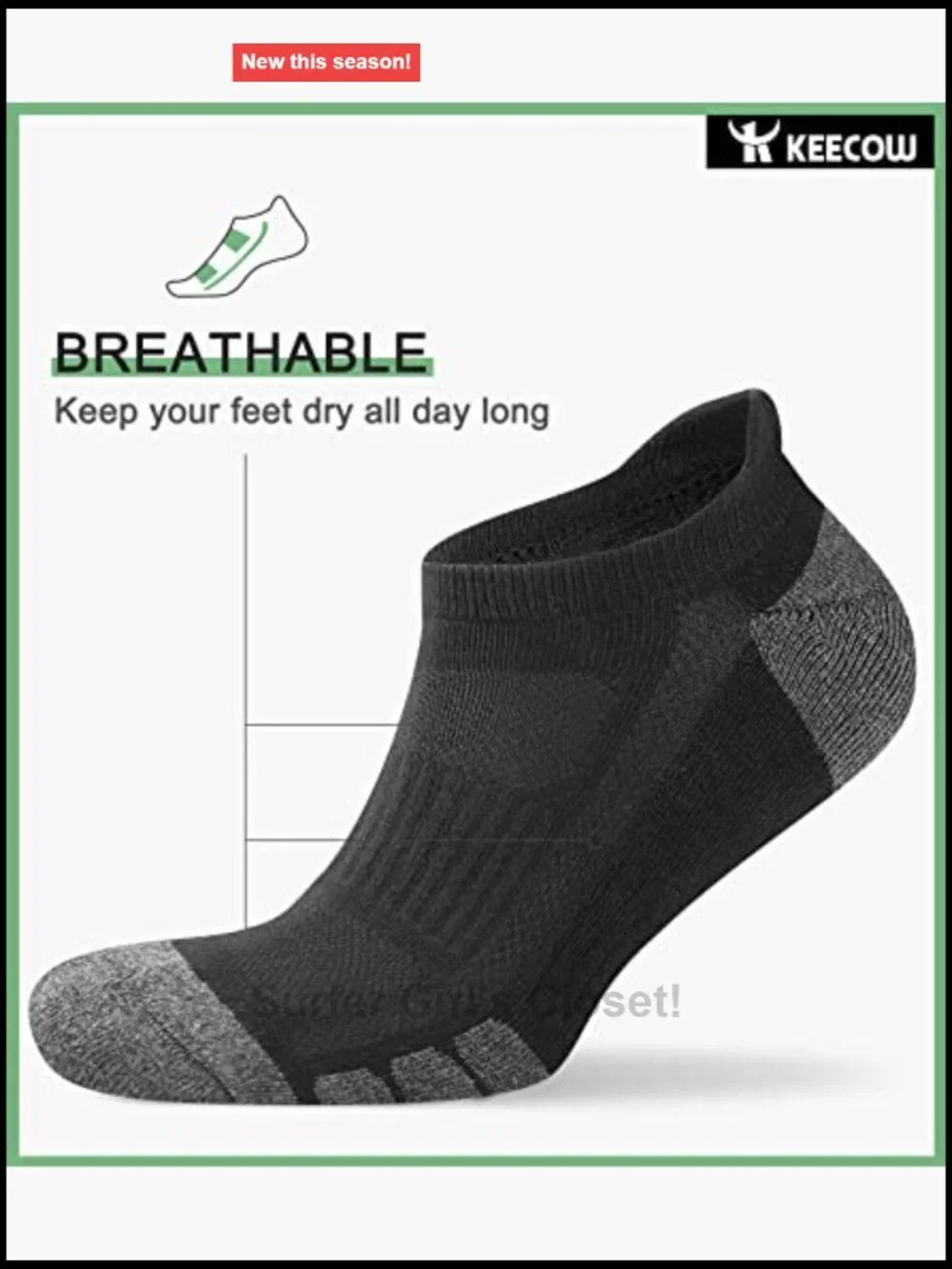 Cushioned No Show Low Cut Athletic Running Socks 6 Pairs